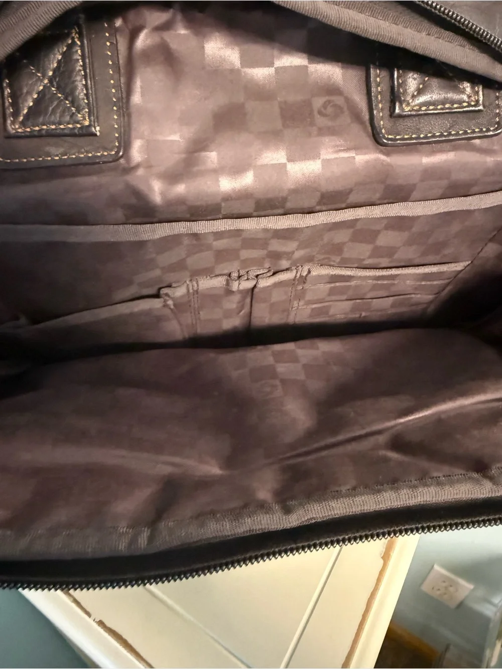 Samsonite Brown Leather Laptop Briefcase Messenger Bag Shoulder Strap